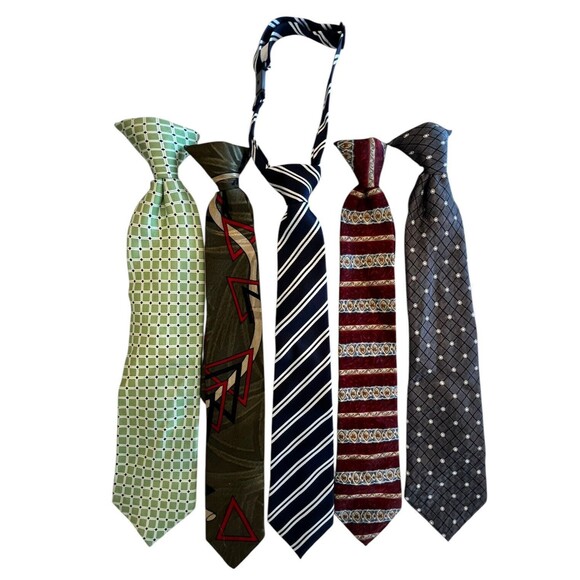 Clip-on and Snapon Ties necktie Boys Bundle of 5 - Picture 1 of 8